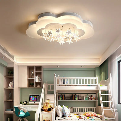 Kids' Room Cloud and Star Design Ceiling Light