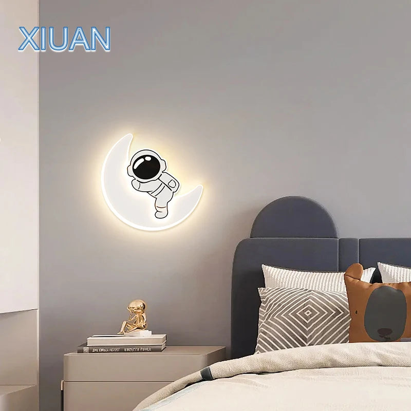 Creative Panda Astronaut Wall Sconce for Kids' Room