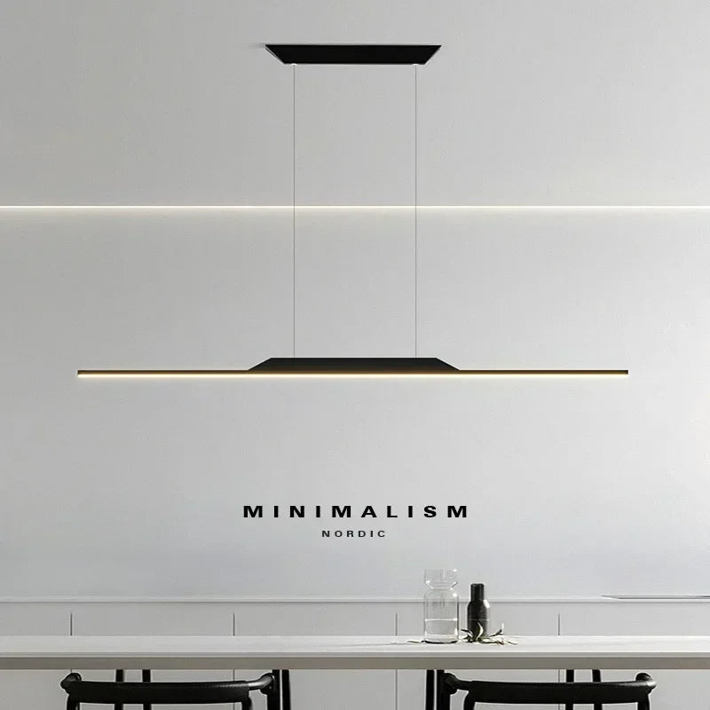 Minimalist Long Strip LED Pendant Chandeliers