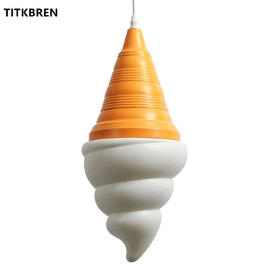 Creative Ice Cream Cone Pendant Lights for Children's Bedroom and Decorative Lighting