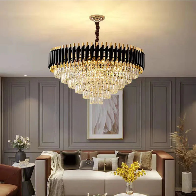 Modern Luxury Crystal Pendant Lights - Gold Ceiling Chandelier for Bedroom, Living, Dining Room Lighting