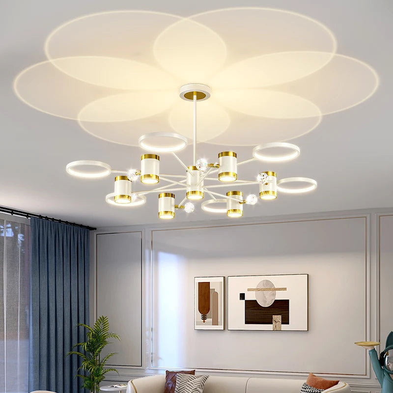 Modern LED Chandelier Light - Crystal Lamp Luminaria for Bedroom, Kitchen, Living and Dining Room