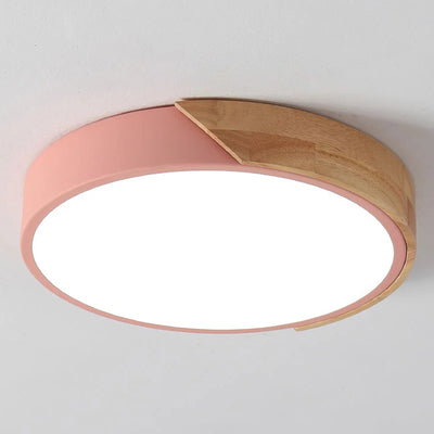 Nordic Log Decor Macaron LED Ceiling Lamp