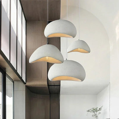 Modern Wabi-Sabi HDPE LED Pendant Light: Elegant Chandelier for Living and Dining Spaces