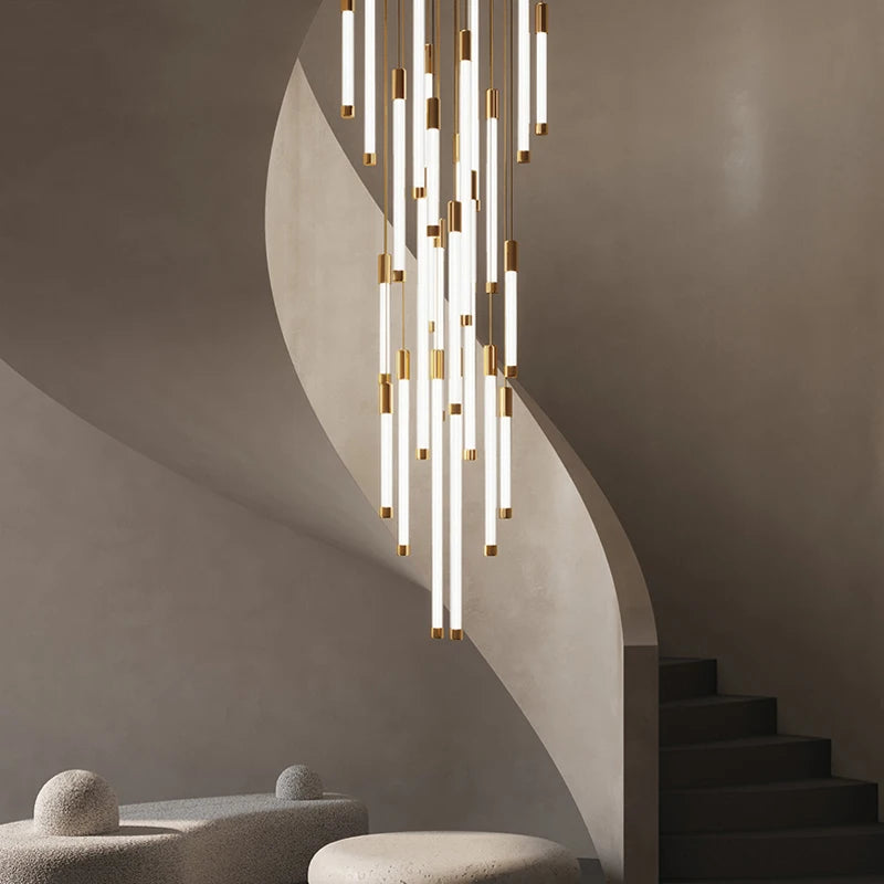 Modern LED Staircase Chandelier - Illuminate Your Living Spaces with Elegance