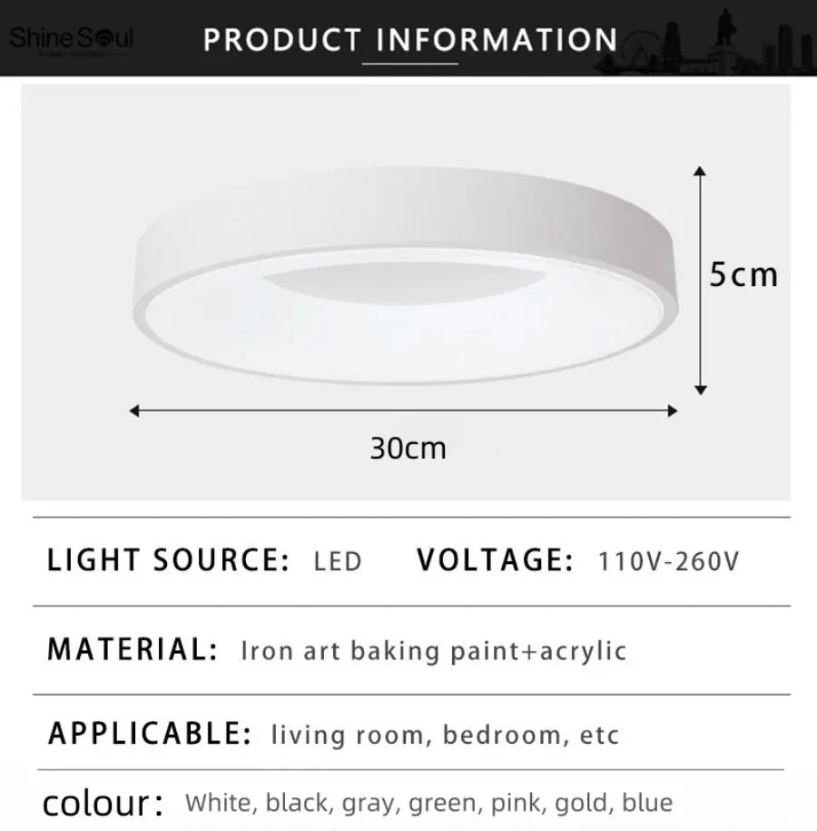 LED Ceiling Light: Nordic Macaron Circular