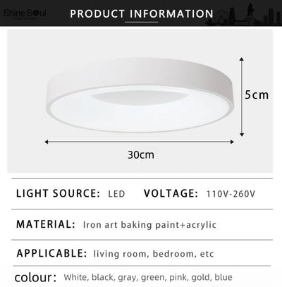 LED Ceiling Light: Nordic Macaron Circular