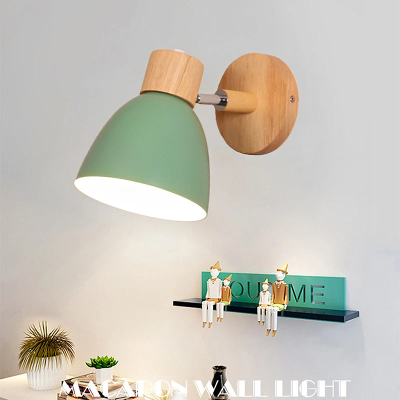 Nordic Modern LED Wall Lamp | Bedside Wood Sconce Lights