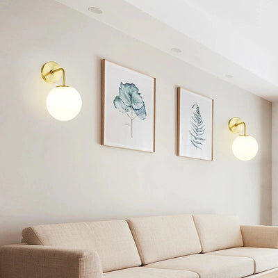 Nordic Wall Lamp: Elegant Golden Wall Lights with Special Glass Round Ball