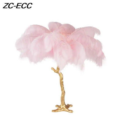 Nordic Luxury Ostrich Feather LED Table Lamp - Feather Floor Light