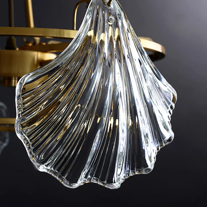 Luxury Modern Crystal Shell Chandelier for Dining Room Bedroom Living Room Ceiling Lamp