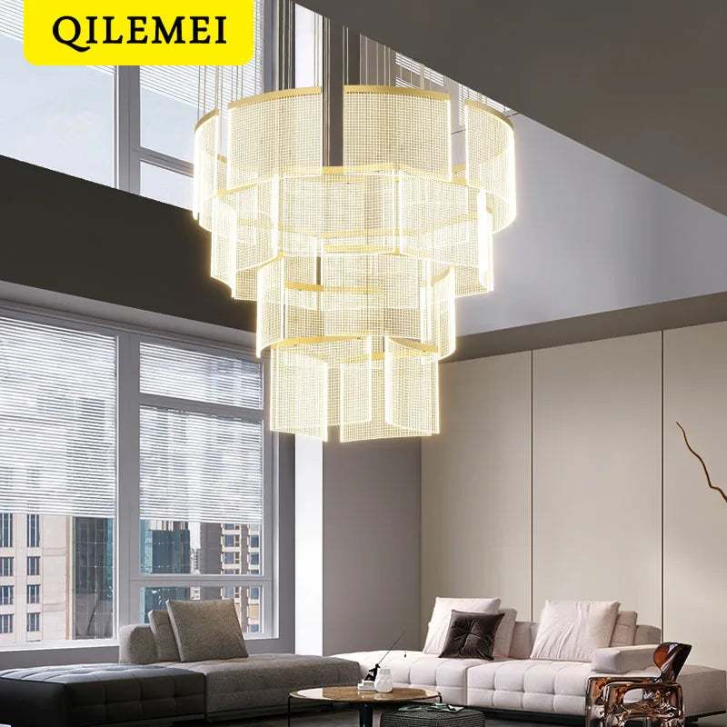 Modern LED Chandelier Lighting with Acrylic Lamp Shades