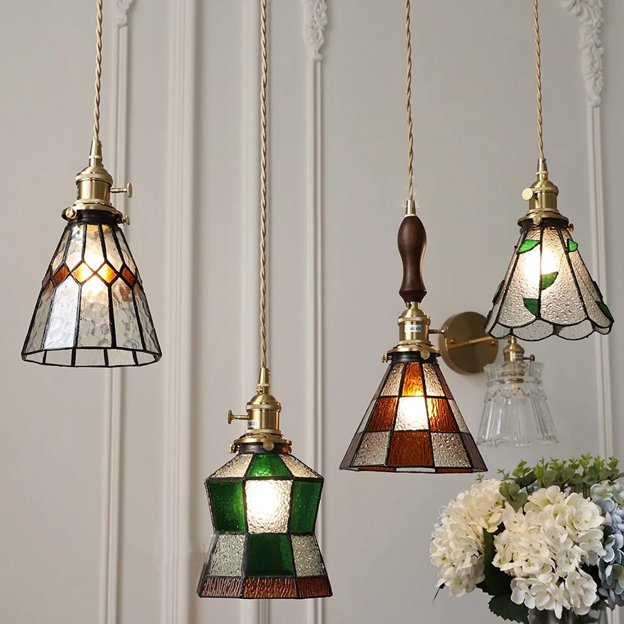 IWHD France Europe Style LED Pendant Light Fixture with Vintage Edison Bulb