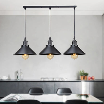 Black Vintage Pendant Light | Retro Hanging Chandelier Lamp