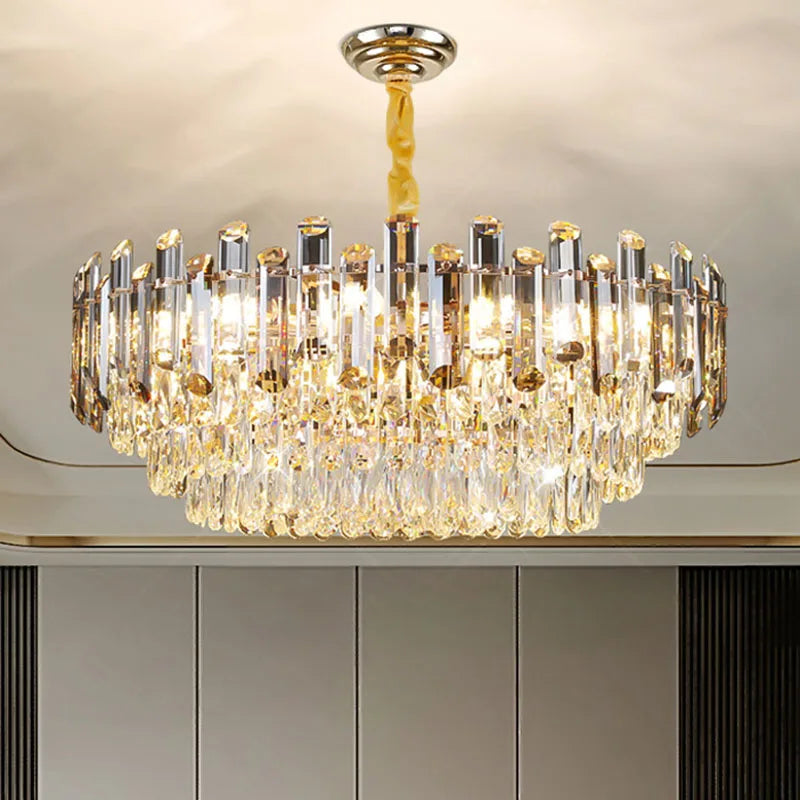 Modern Luxury Crystal Lamp Chandelier - Elegant Lighting Fixture for Living and Dining Room Decoration