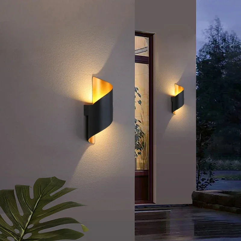 Modern Spiral Design LED Wall Lamp – IP65 Waterproof Sconce for Indoor and Outdoor Use