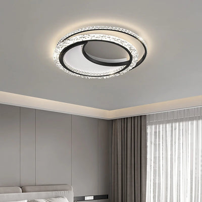 Modern Minimalist Acrylic Round LED Ceiling Lamp - Fashionable Gold Chandeliers for Nordic Creative Bedroom Lighting