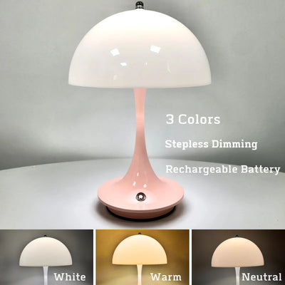 Modern Mushroom USB Rechargeable LED Table Lamp – Sleek Night Light for Bedroom & Dining