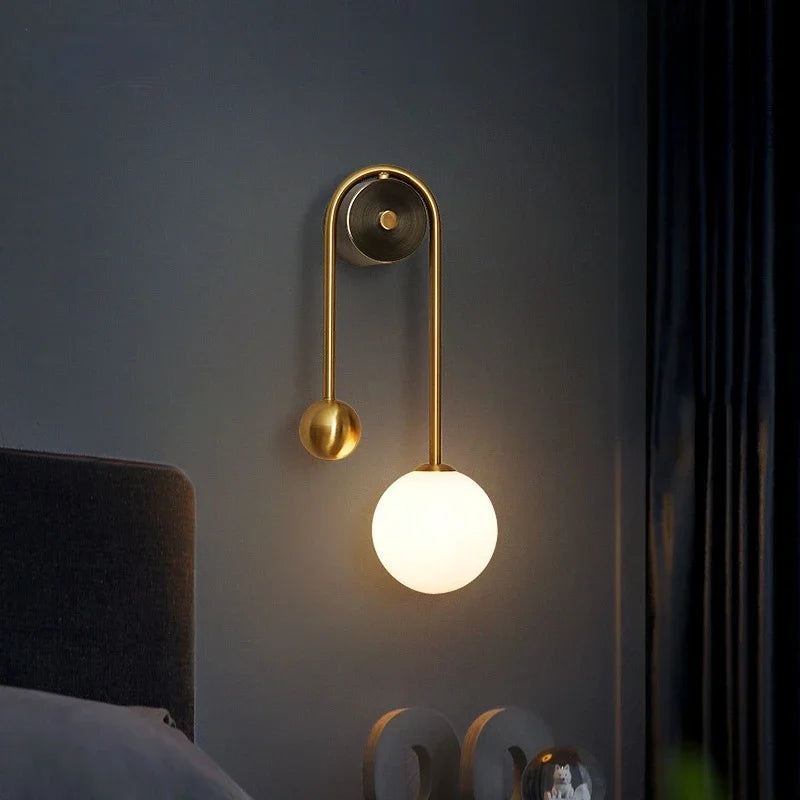 Modern Glass Ball LED Wall Lamp | Bedside Study Lighting Luminaire