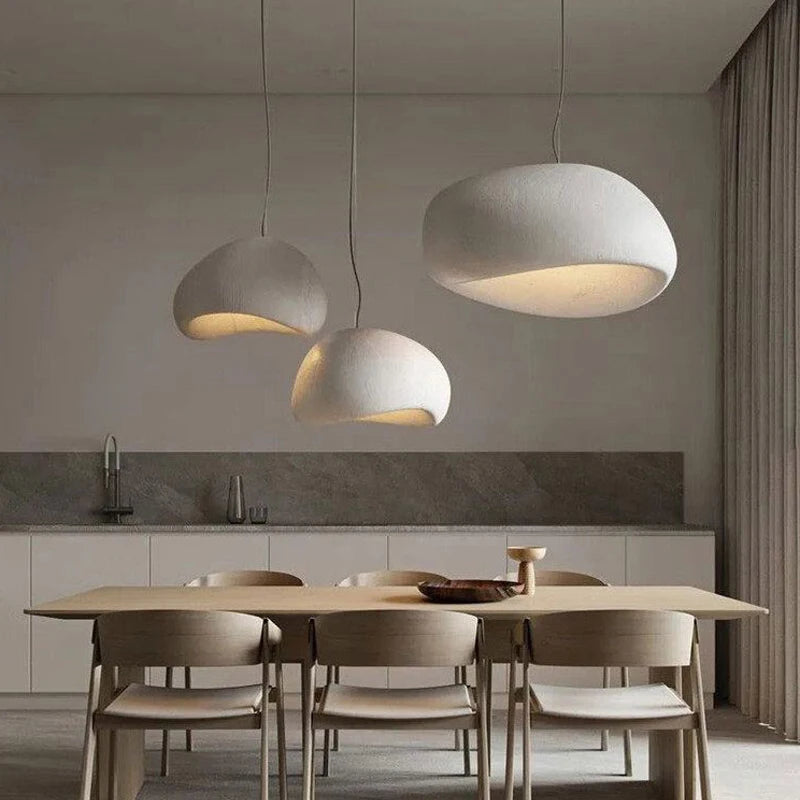 Nordic Wabi Sabi Pendant Light: Modern LED Ceiling Chandelier for Living Rooms, Bedrooms, and Dining Areas