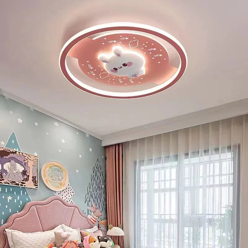 Ceiling Lights Kids Room - Astronaut Boy Girl Bedroom Dimming Princess Spaceman Rocket Rabbit Children's Lamp