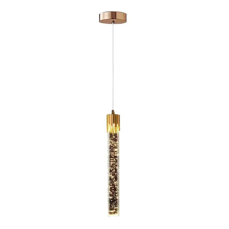 Modern Crystal Pendant Light: Elegant Gold Droplet Hanging Lamp for Bedroom and More