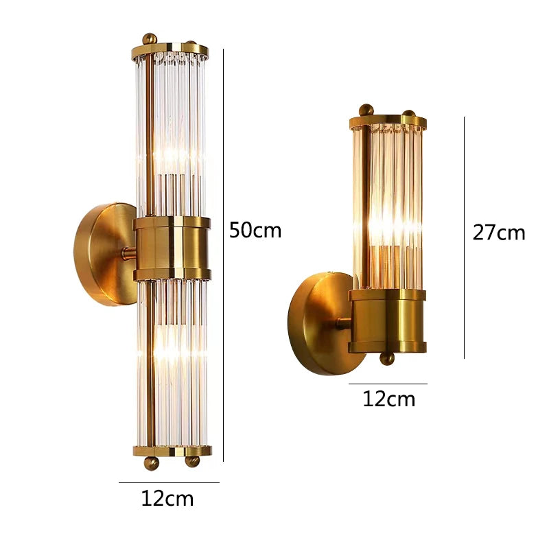 Modern Gold Crystal Wall Lamp - Elegance and Illumination for Every Space