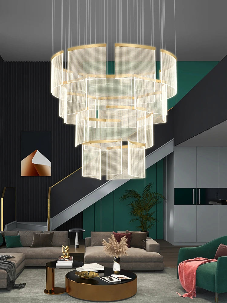 Modern LED Chandelier Lighting with Acrylic Lamp Shades