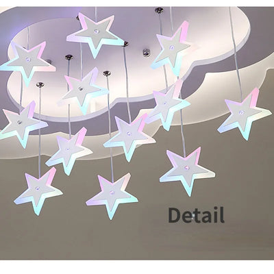 Kids' Room Cloud and Star Design Ceiling Light