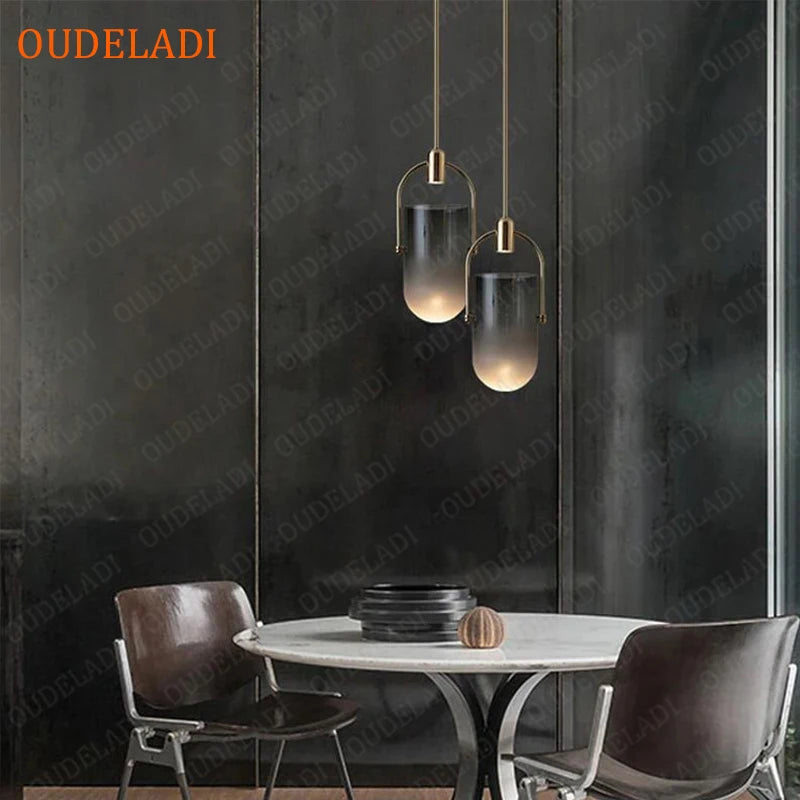 Nordic Glass Pendant Lights - Modern LED Hanging Lamp for Kitchen Island, Dining, Living Room Decoration