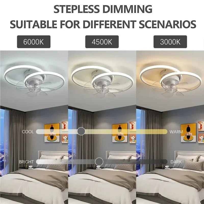 Modern Ceiling Fan with Light - Smart Lamp Fan with Remote and APP Control