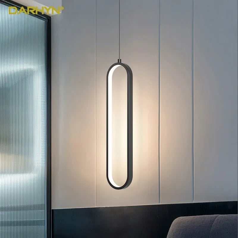 Modern Minimalist LED Iron Pendant Light - Black/Gold