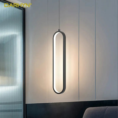 Modern Minimalist LED Iron Pendant Light - Black/Gold