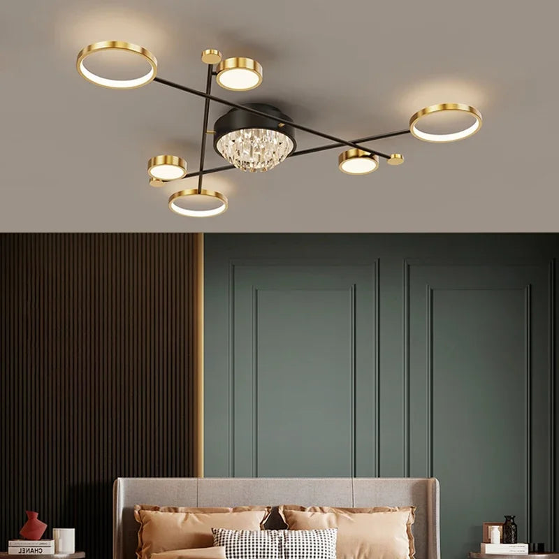 Modern Nordic Square Crystal Chandelier - Creative Living Room and Bedroom Lighting Fixture