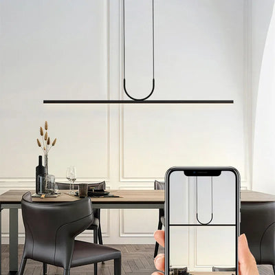 Modern LED Ceiling Chandelier - Sleek Black Pendant Lamp