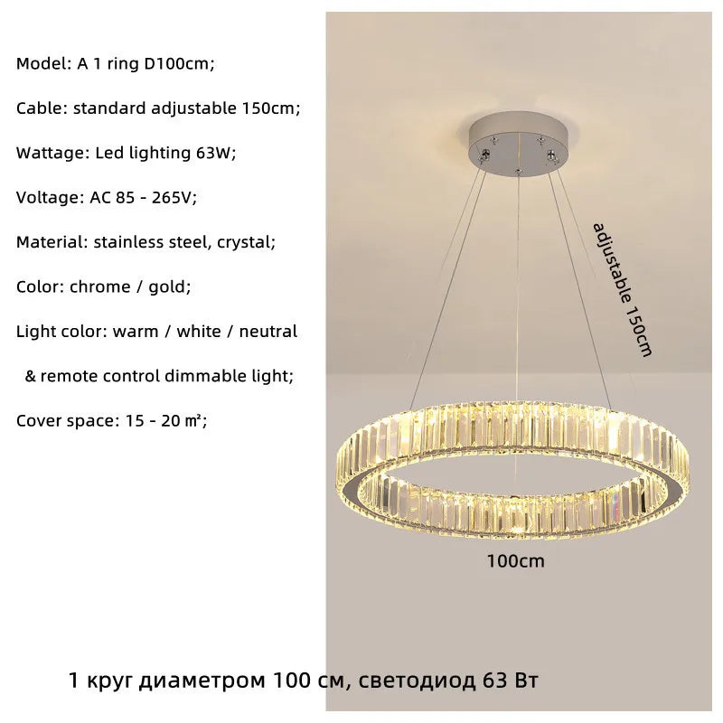 Modern Luxury Led Dimmable Pendant Lights Lustre Living Room Chandelier Lamp Fixtures Foyer Shiny Steel Led Luminarias Light