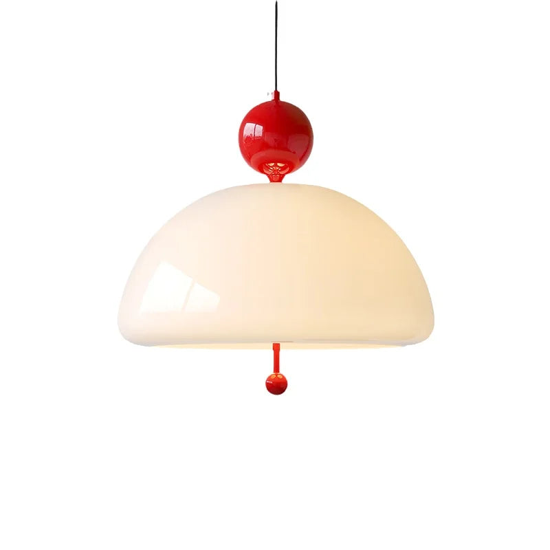 Medieval French Retro Pendant Light: Elegant Cream Glass Design for Modern Spaces