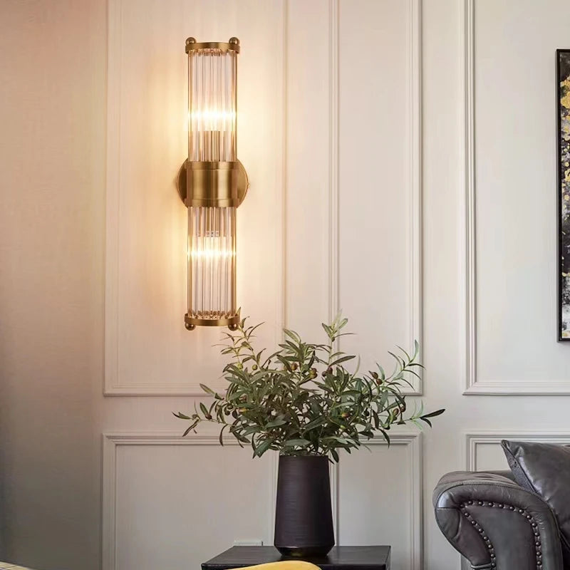 Modern Gold Crystal Wall Lamp - Elegance and Illumination for Every Space