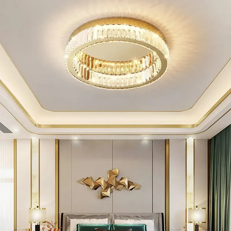 Nordic LED Crystal Circle Ceiling Lamp Chandelier