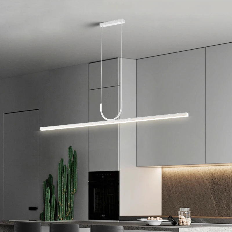 Modern LED Ceiling Chandelier - Sleek Black Pendant Lamp