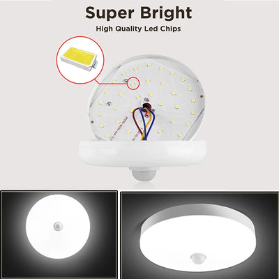 LED PIR Motion Sensor Ceiling Lamp - Modern Light Fixtures for Bedroom, Living Room, Stairs Lighting