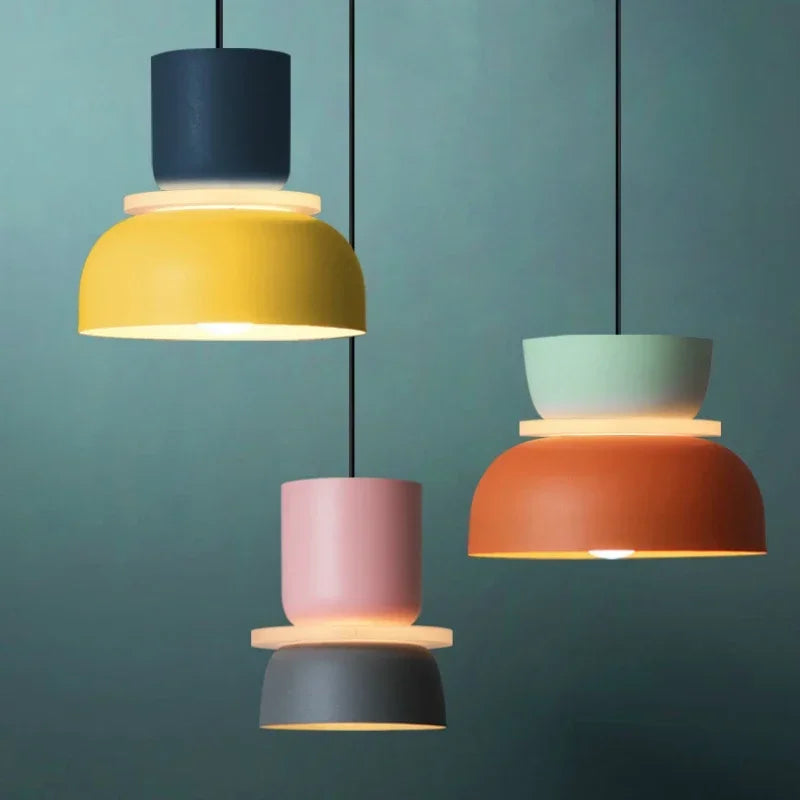 Modern Macaron Pendant Lamp - LED Chandeliers for Living Room, Study, Dining Room, and More