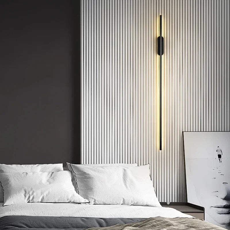 Modern Straight Line LED Wall Lights | Bedroom Living Room Kitchen Fixtures