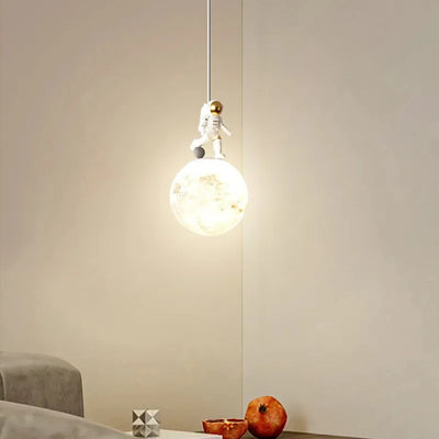 Lunar Astronaut Pendant Light - Minimalist Charm for Bedroom Decor