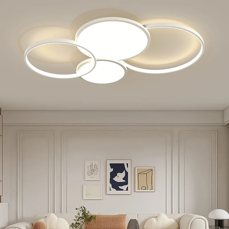 White Round Modern Style Ceiling Lights - Household Lighting Lamps for Bedroom Lustres Decoration Luminaria Living Room Lamparas