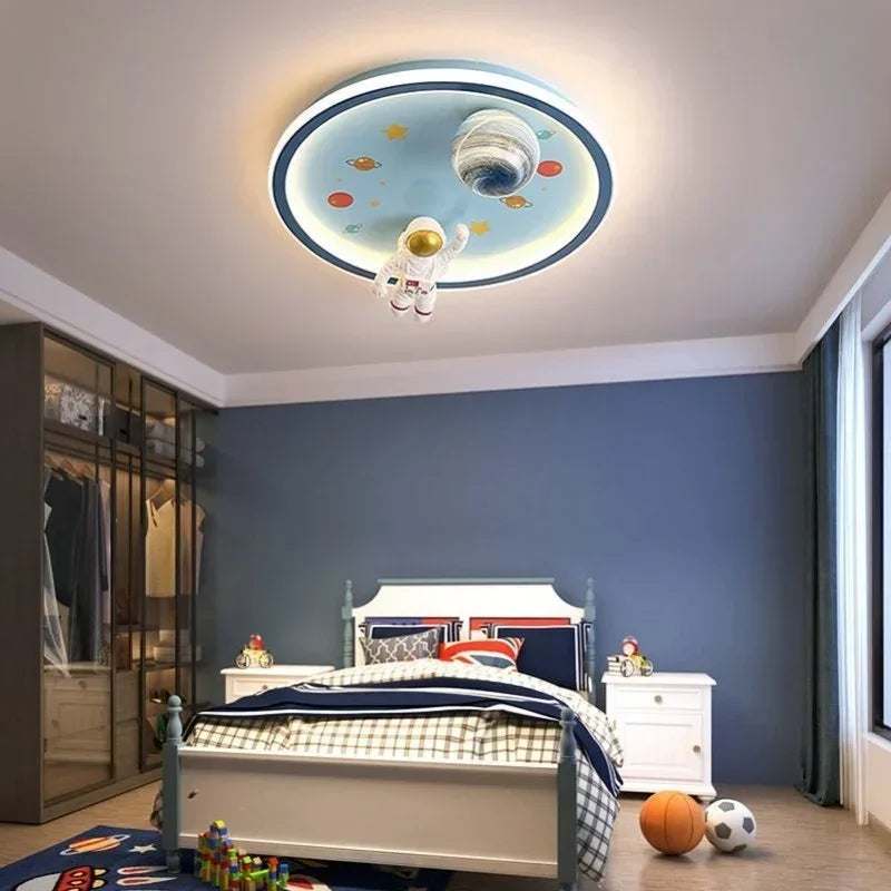 Nordic Cartoon Chandelier - Blue Space Lights for Kids Room