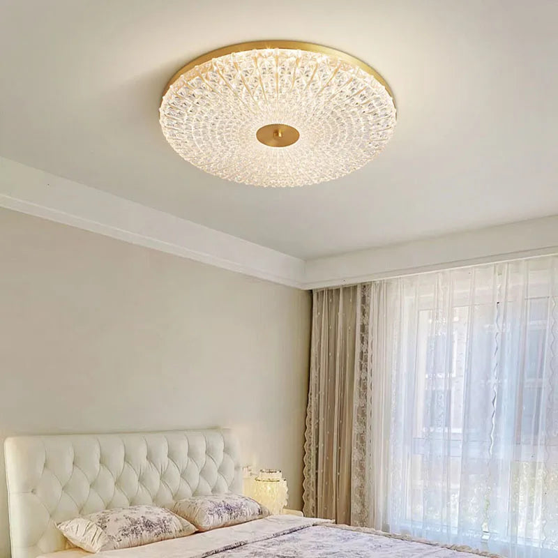 New Light Luxury LED Round Acrylic Ceiling Lamp - Modern Bedroom Living Room Balcony Indoor Lighting Fixture for Home