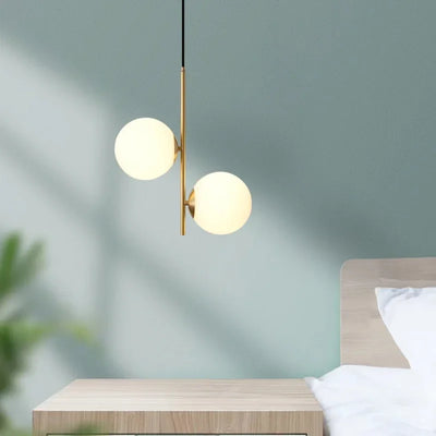 Nordic Glass Ball LED Pendant Lights Modern Living Room Dining Decor Lights Fixture Brass Black Bedroom Hanging Lamp