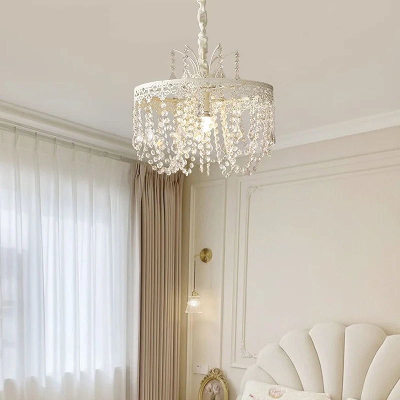 French Country Iron Crystal Pendant Lamp: Charming Lighting for Any Space