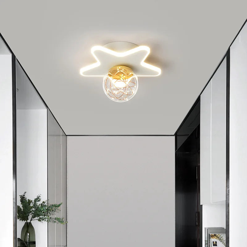 Modern LED Ceiling Lamp - Geometric Shape Hanging Chandelier for Living, Dining Room, Bedroom, Hallway, Balcony